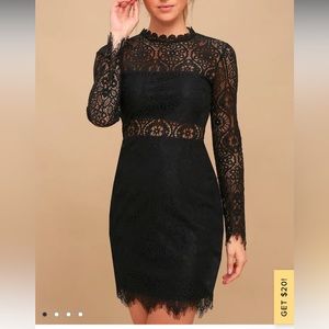 Long sleeve lace midi dress
